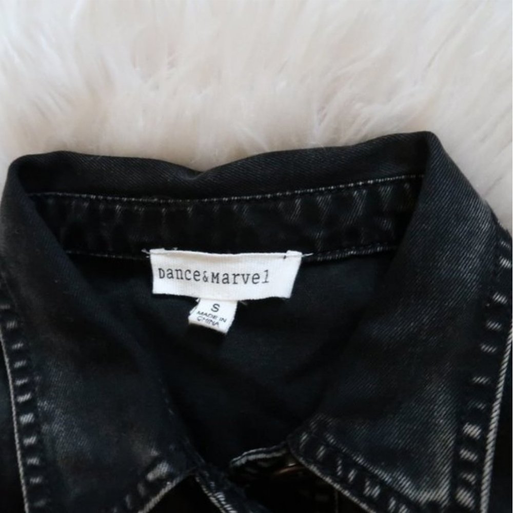 Dance & Marvel Floral Jean Jacket Black Size Small - Picture 4 of 4